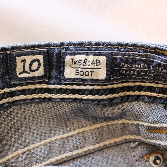 Girls Miss Me Bootcut Jeans sz 10 Style JK5814B Flying Horseshoe - Picture 5 of 5